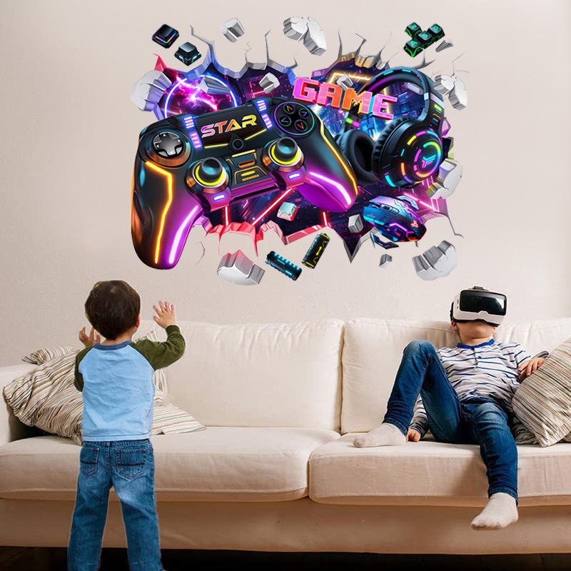Gaming Console Wallpaper - Stiker Vinyl Seni Dinding Grafiti Kontroler