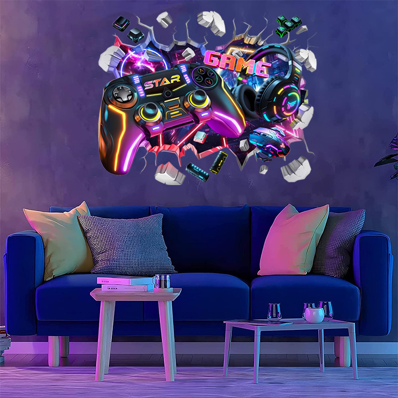 Stiker Vinyl Seni Dinding Graf - Gaming Console Wallpaper ulasan dan harga